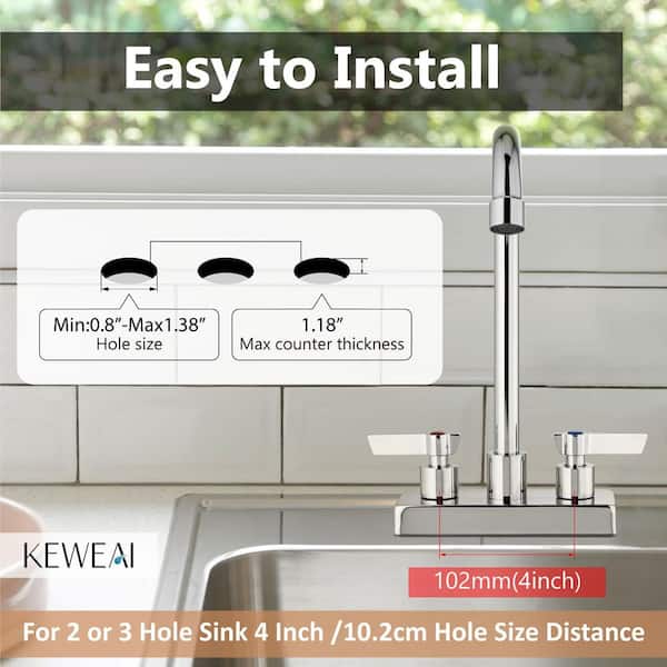 Kitchen Faucets Phivan Commercial Sink Faucet 4 Inch Center
