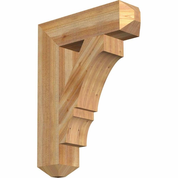 Ekena Millwork 6 in. x 32 in. x 24 in. Western Red Cedar Balboa Craftsman Rough Sawn Bracket