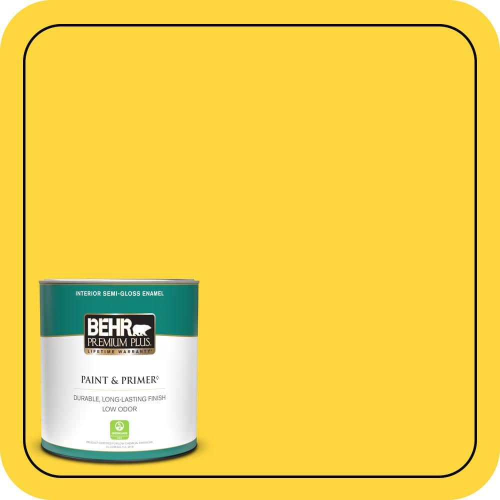 1 qt. #380B-6 Lemon Tart Semi-Gloss Enamel Low Odor Interior Paint & Primer price history on PriceWatchPro