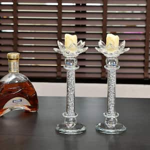 Exquisite 2-Piece Candle Holders in Silver (Gift Box Included)