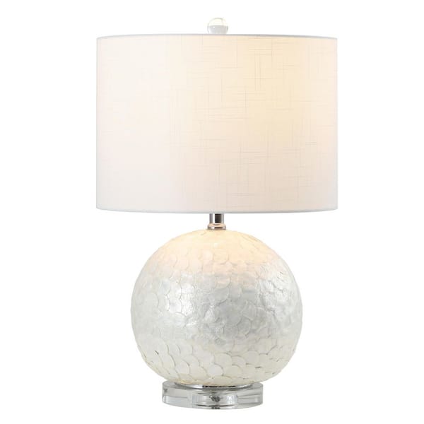 Zuri 23.5 in. Pearl/White Capiz Seashell Sphere Table Lamp