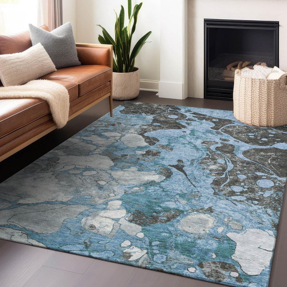 Chantille Machine Washable Indoor/Outdoor Abstract ACN1909 Blue 8 ft. x 10 ft. Accent Rug price history on PriceWatchPro