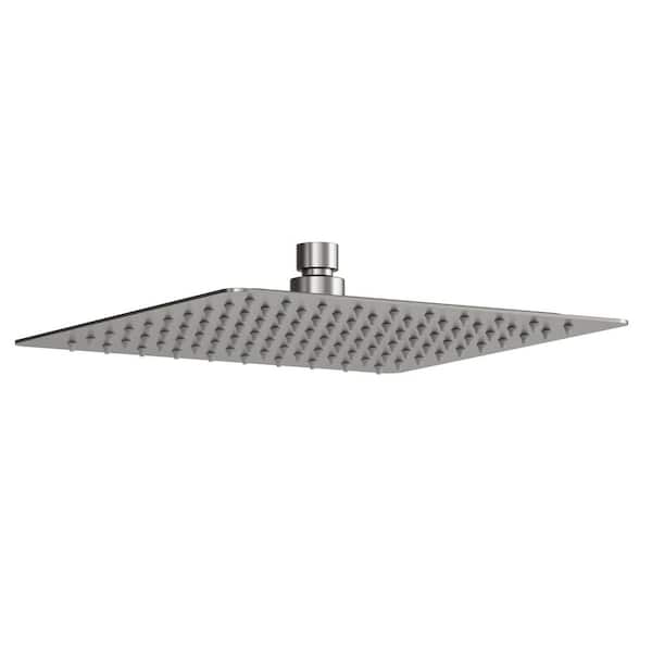 GRANDJOY Smart LED Grain 2-Spray Wall Mount 5 in. Fixed and Handheld Shower Head 2.5 GPM in Brushed Nickel Valve Included