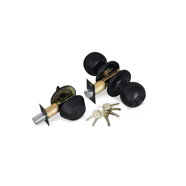 Grip Tight Tools Entry Door Knob Combo Lock Set w/ Deadbolt & 24 Keys-4 Pack