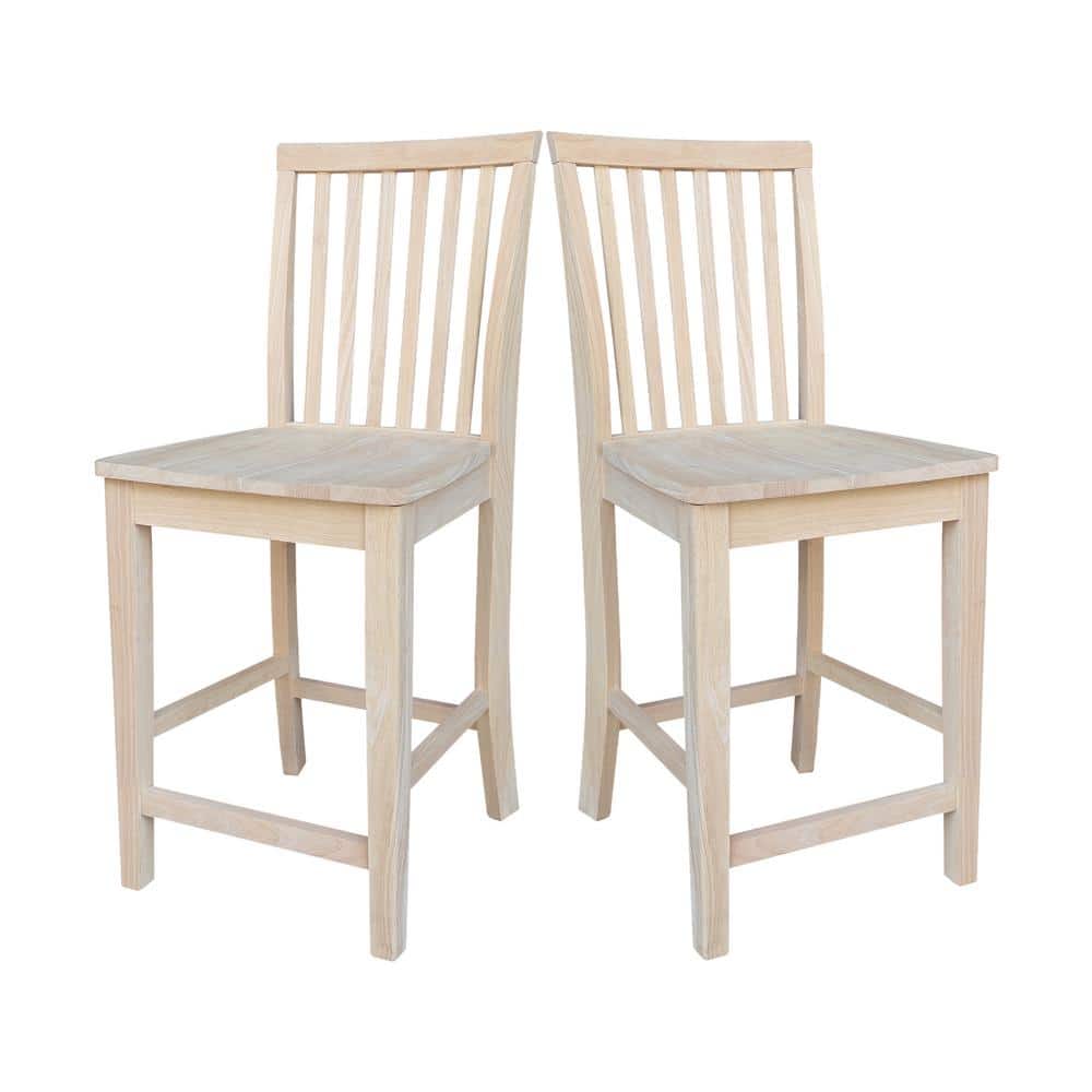 Adjustable Natural Parawood Mission 24" Counter Stool