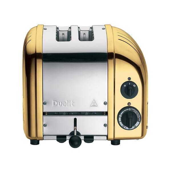 Dualit New Gen 2-Slice Brass Wide Slot Toaster with Crumb Tray