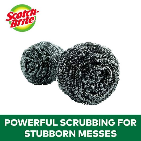 3x Long lasting &durable Scotch Brite Scrubbers  Stainless Steel Scrubbing Pads 