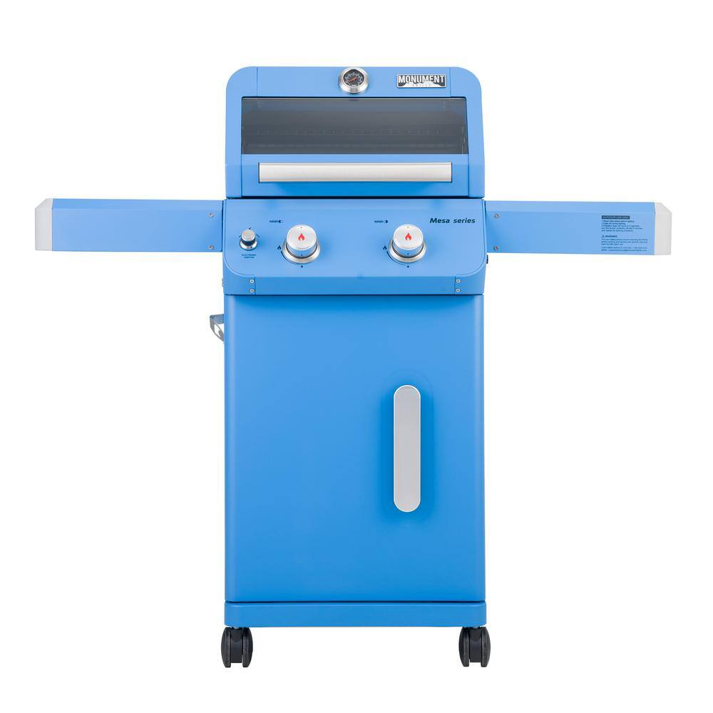 Blue 2-Burner Propane Gas Grill with Clear View Lid