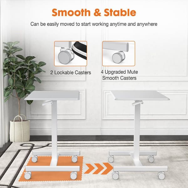 Portable Desk On Wheels GTRACING Small Standing Desk