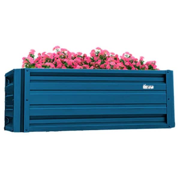 ALL METAL WORKS 24 inch by 48 inch Rectangle Gallery Blue Metal Planter Box