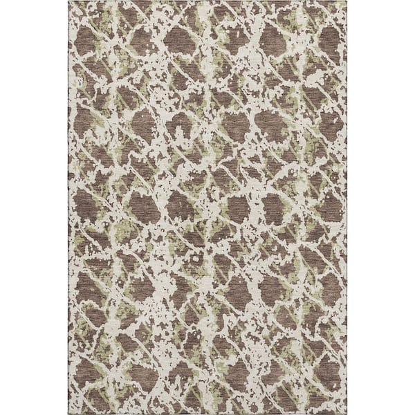 Addison Rugs Mayfield Premium Machine Washable Abstract AMF969 Brown 8 ft. x 10 ft. Area Rug