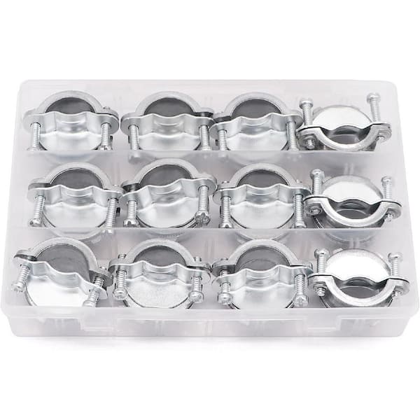 Ahfiwaso 1 in. Zinc Die Cast Clamp Type Cable Connectors for Metallic Conduit Protect Cable and Romex Type Compatibility 12-Pack
