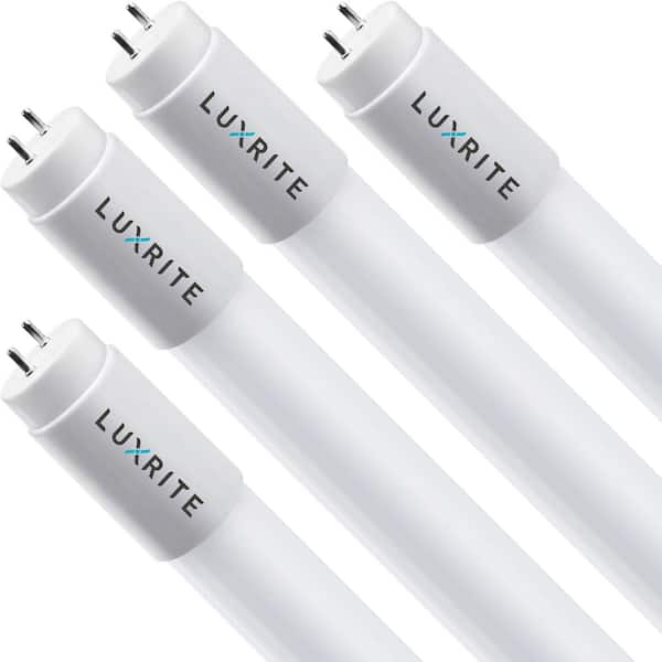 LUXRITE 32-Watt Equiv. 4 ft. Linear Tube T8 LED Light Bulb Ballast and Ballast Bypass Compatible 13W 6500K Daylight (4-Pack)