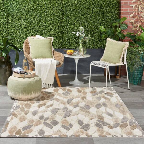 StyleWell Green 7 ft. x 9 ft. Botanical Indoor/Outdoor Patio Area Rug