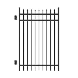 Cascade 6 ft. x 4 ft. Black Aluminum Heavy-Duty Straight Fence Gate