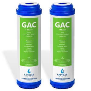 2 Pack Granular Activated Carbon Water Filter Replacement - 5 Micron - Under Sink Reverse Osmosis System