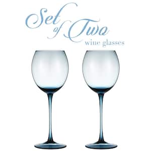 Luxurious and Elegant Sparkling 13.3 oz. Blue Colored Glassware (Set of 2)