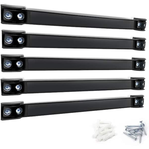 NVNOO 12 in. Heavy Duty Tool Organizer Magnetic Strip, Tool Magnet Bar for Garage Tool Organization, Black (5-Pack)