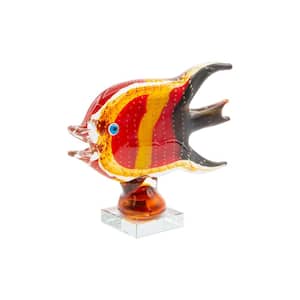 8.75 in. Tall Bora Fish Handcrafted Murano-Style Art Glass Figurine