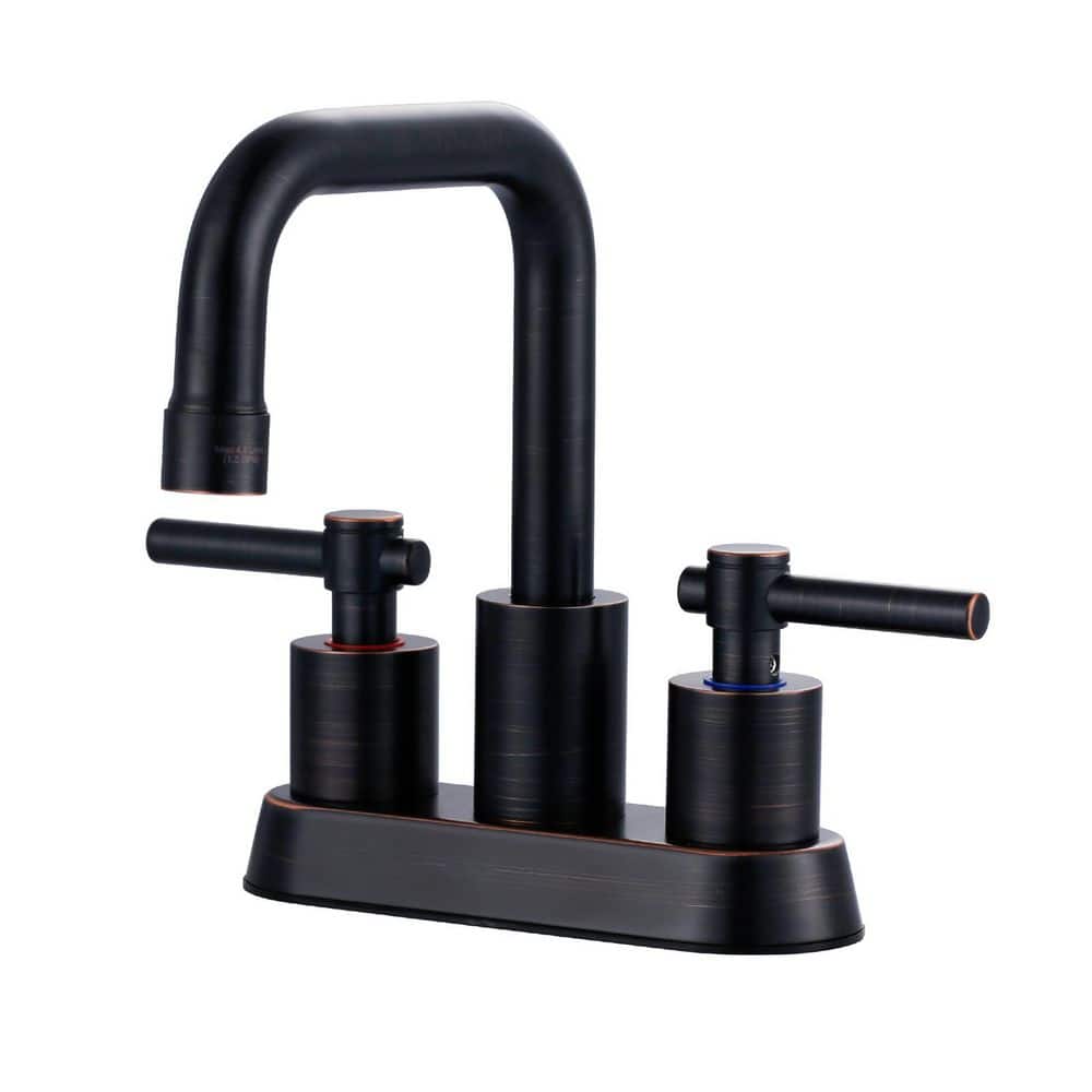 Modern 4 in. Centerset 3-Hole Double-Handle Bathroom Sink Faucet, Basin Faucet with Pop-Up Drain in Oil Rubbed Bronze price history on PriceWatchPro