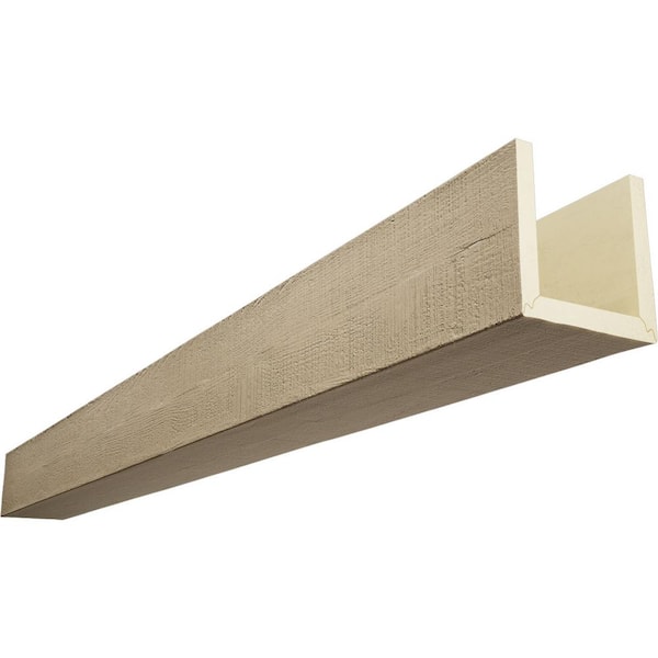 Ekena Millwork Endurathane 4 in. H x 4 in. W x 10 ft. L Rough Cedar Oatmeal Faux Wood Beam