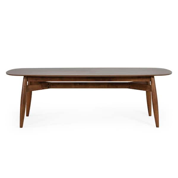 Ackley Modern Walnut Wood 94.5 in. 4 Legs Dining Table Seats 8