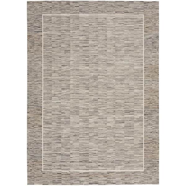 Nourison Desire Charcoal Grey 9 ft. x 12 ft. Abstract Contemporary Area Rug