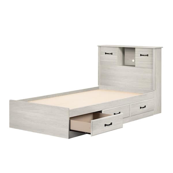 South Shore Ulysses Winter Oak 43.25 in.Bed