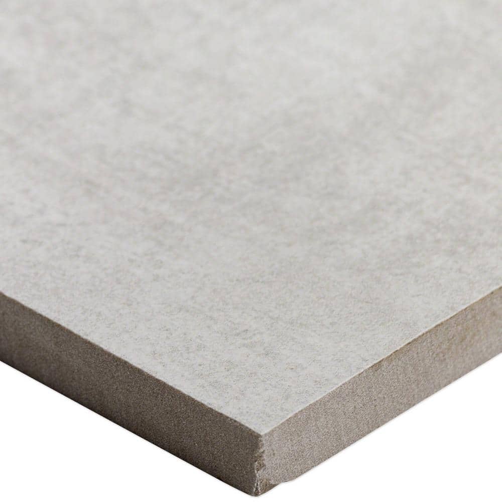 Essential Large Silver Matte Porcelain Concrete Look Tile