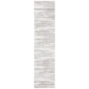Skyler Light Gray/Ivory 2 ft. x 9 ft. Abstract Striped Runner Rug