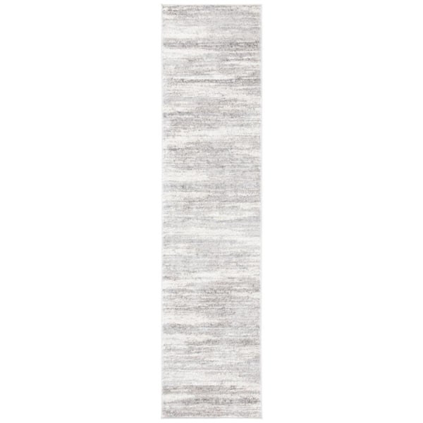 SAFAVIEH Skyler Light Gray/Ivory 2 ft. x 9 ft. Abstract Striped Runner Rug