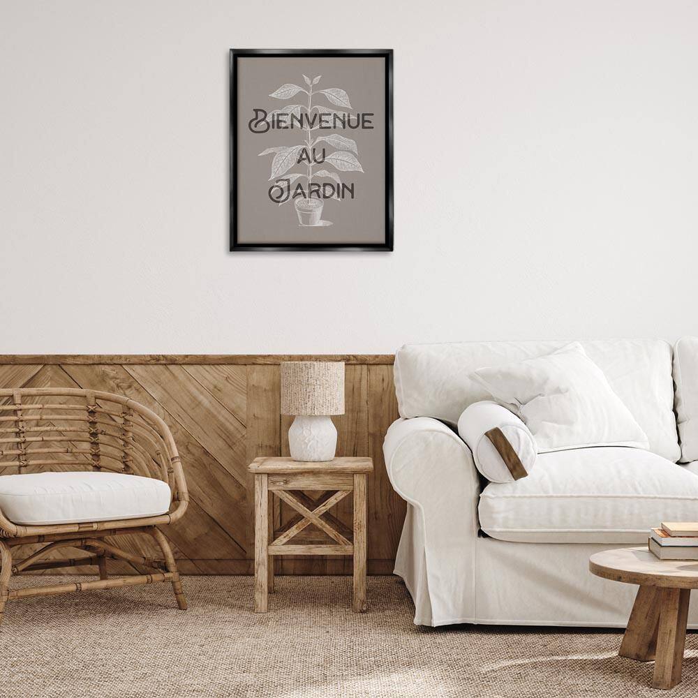 French Garden Plant Phrase by Lil' Rue Black Floater Frame Typography Graphic Art Print 31 in. x 25 in. price history on PriceWatchPro