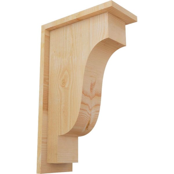 Ekena Millwork 6 in. x 12 in. x 20 in. Douglas Fir Newport Rough Sawn Corbel with Backplate