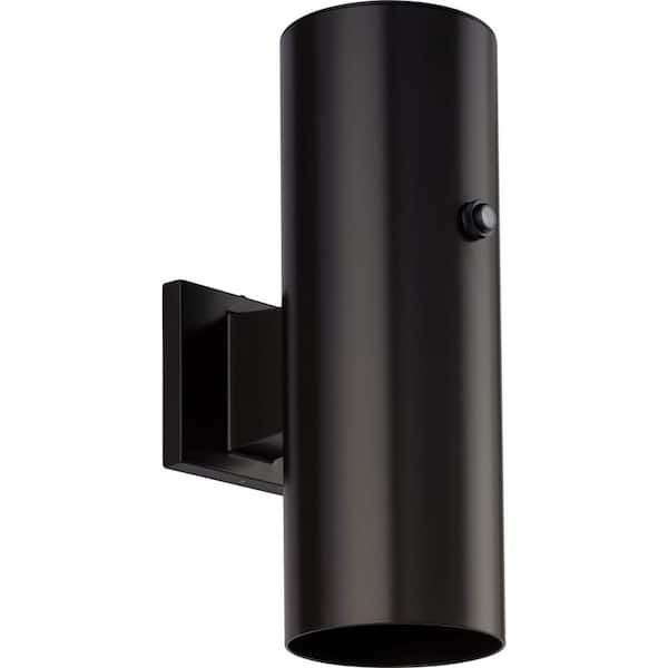 Progress Lighting Cylinder Collection 1-Light Antique Bronze 5 in. Modern Outdoor Medium Wall Lantern Light