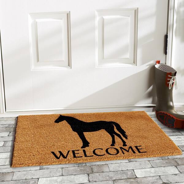 New 27" x 18" THREE RUNNING HORSES Welcome Mat Door Mat Doormat 