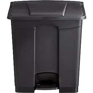 Black Rectangular Plastic Step-On Trash Can for Untouchable 17 Gal. Trash Can Lid