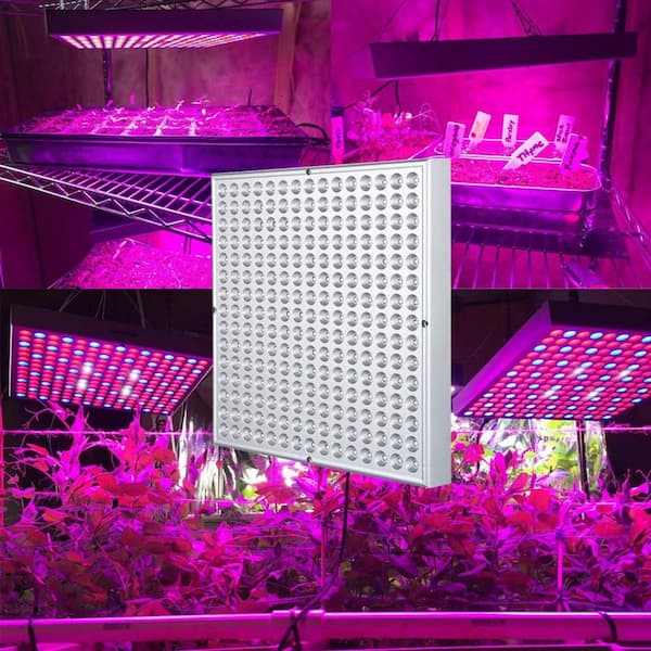 2-Pack Full Spectrum LED Grow Light with Red Blue White, 225 LEDs Plant Light for Indoor Plants, Vegetables and Flowers