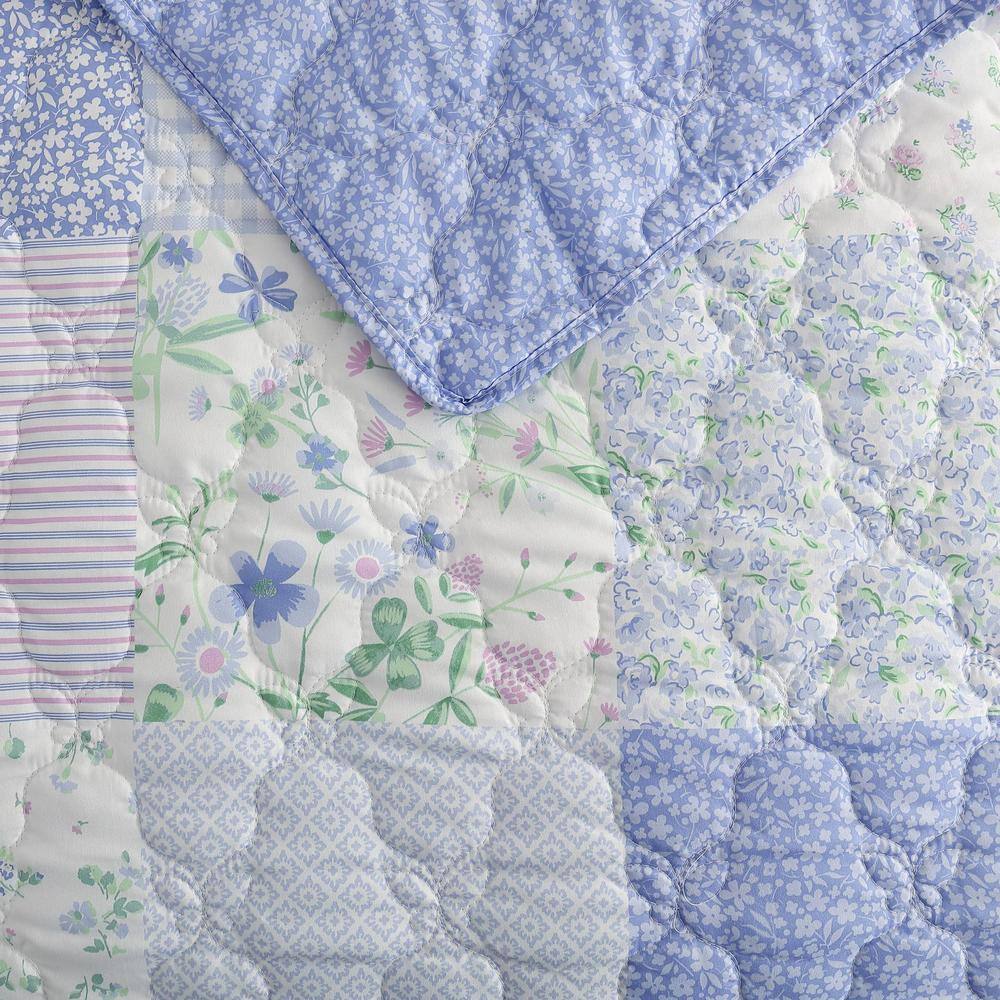 Parker Patchwork Purple Twin Microfiber Quilt Set