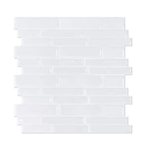 Thicker Design 10-Pack Peel and Stick Backsplash Tiles Subway Tile Self Adhesive Vinyl Wall Tile, White 12 in. x 12 in.