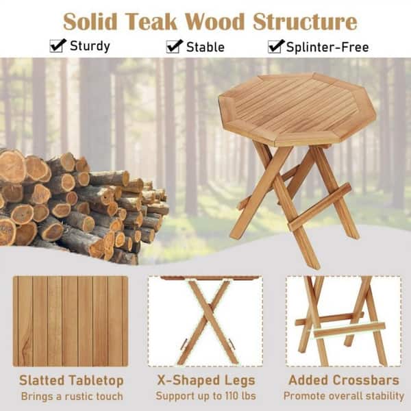 テーブル・チェア・ハンモック KI-NO Aa SIDETABLE TENt o TEN Grindlodge Clihome Teak Wood Octagon Coffee Table with X-shaped Legs and