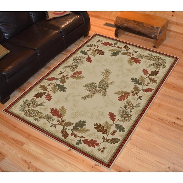 American Destination Multi-Color Oak Mountain Multi Lodge 5 ft. x 8 ft. Area Rug