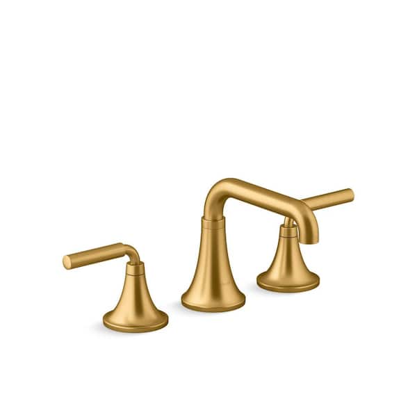 KOHLER Tone 8 in. Widespread Double Handle Bathroom Faucet in Vibrant Brushed Moderne Brass
