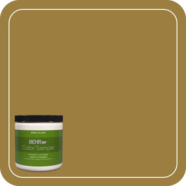 BEHR PREMIUM PLUS 8 oz. #S-H-380 Burnished Bronze Semi-Gloss Interior/Exterior Paint & Primer Color Sample
