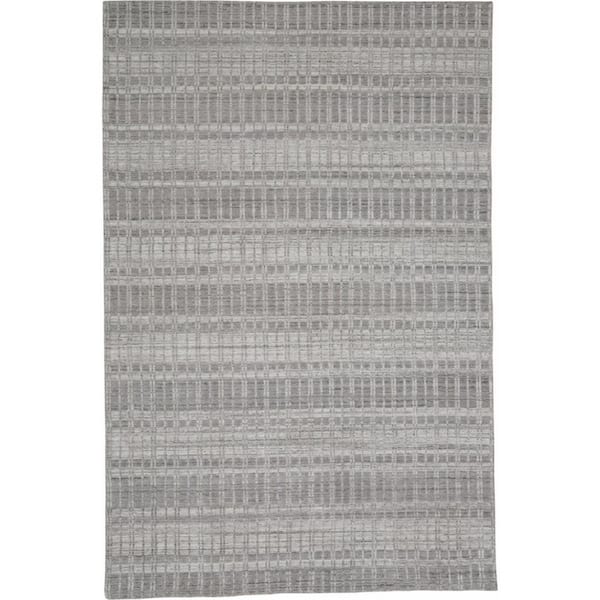 7 x 9 Gray, Ivory Geometric Area Rug