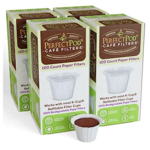 Cafe Filters Paper Liners for Reusable K Cup Coffee Pods, Disposable Paper Filters (400-Ct )
