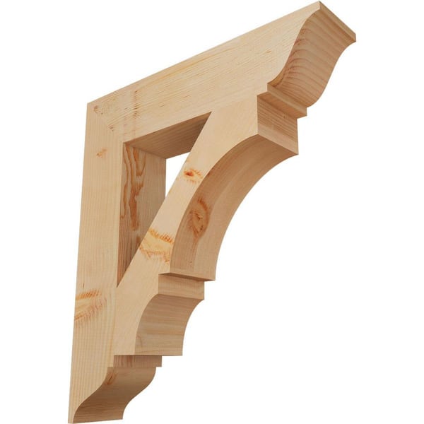 Ekena Millwork 5.5 in. x 32 in. x 28 in. Douglas Fir Balboa Traditional Smooth Bracket