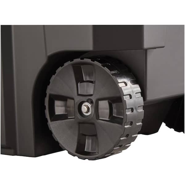 Husky - 45 Gal. Latch and Stack Tote with Wheels in Black