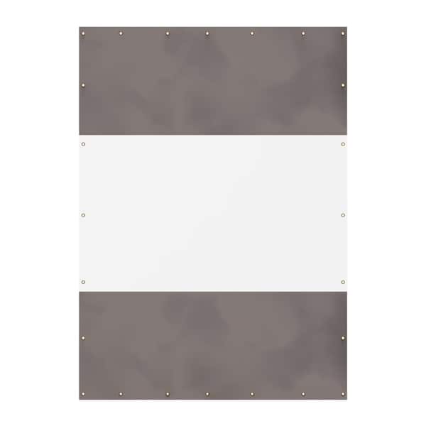 Otryad 10 ft. H x 7 ft. W Gray Heavy Duty Outdoor Clear Panel Curtain Waterproof Weather Resistant for Patios, Gazebos, Pergola