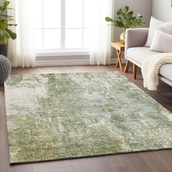 Chantille Machine Washable Indoor/Outdoor Abstract ACN1765 Aloe 3 ft. x 4 ft. Area Rug