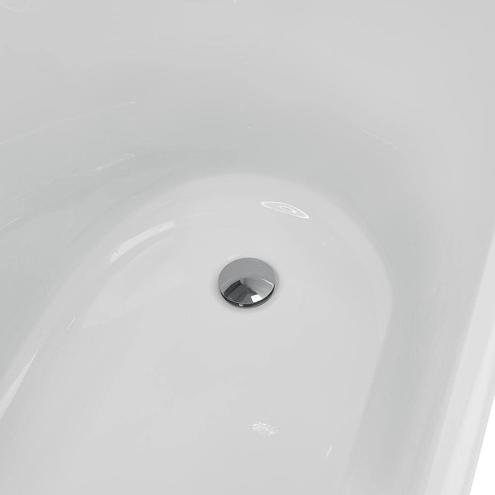 Glossy Black 60" Acrylic Clawfoot Soaking Bathtub